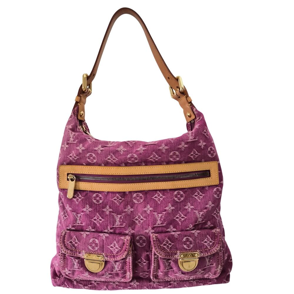 Louis Vuitton Fuchsia Denim Monogram Denim Baggy GM Bag